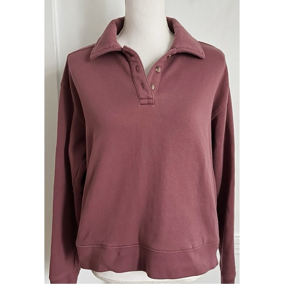 VS Pink • Burgundy Blush Rose Polo Sweatshirt - Picture 1 of 4